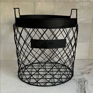 Magnolia Home By Joanna Gaines Black Metal Farmhouse Industrial Badket